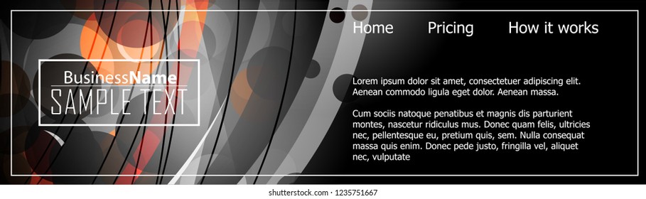 Orange abstract template for card or banner. Metal Background with waves and reflections. Business background, silver, illustration. Illustration of abstract background with a metallic element