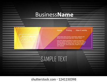 Orange abstract template for card or banner. Metal Background with waves and reflections. Business background, silver, illustration. Illustration of abstract background with a metallic element