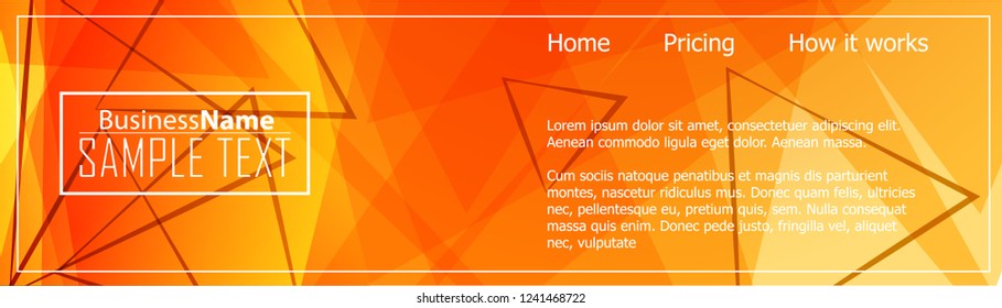 Orange abstract template for card or banner. Metal Background with waves and reflections. Business background, silver, illustration. Illustration of abstract background with a metallic element