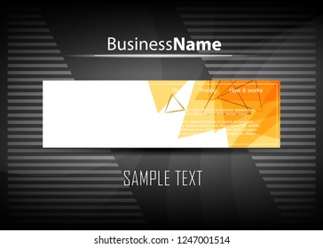 Orange abstract template for card or banner. Metal Background with waves and reflections. Business background, silver, illustration. Illustration of abstract background with a metallic element