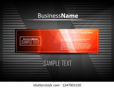 Orange abstract template for card or banner. Metal Background with waves and reflections. Business background, silver, illustration. Illustration of abstract background with a metallic element