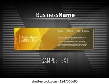 Orange abstract template for card or banner. Metal Background with waves and reflections. Business background, silver, illustration. Illustration of abstract background with a metallic element