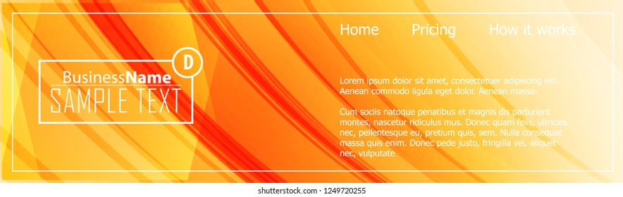 Orange abstract template for card or banner. Metal Background with waves and reflections. Business background, silver, illustration. Illustration of abstract background with a metallic element