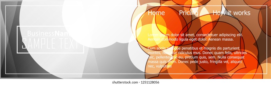 Orange abstract template for card or banner. Metal Background with waves and reflections. Business background, silver, illustration. Illustration of abstract background with a metallic element