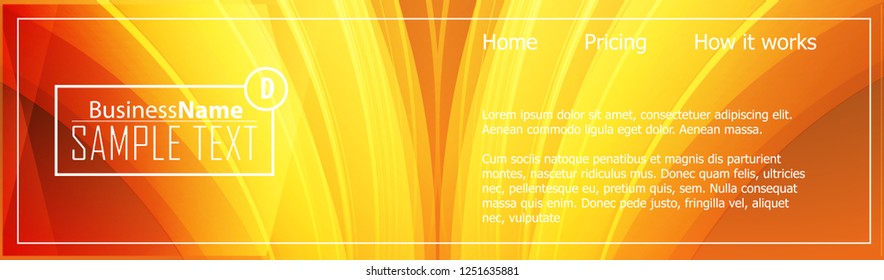 Orange abstract template for card or banner. Metal Background with waves and reflections. Business background, silver, illustration. Illustration of abstract background with a metallic element