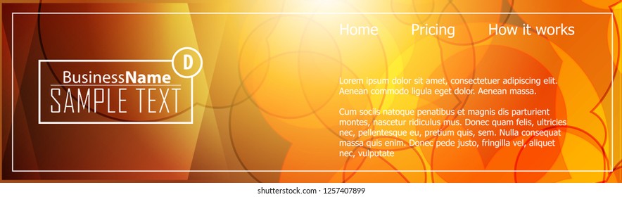 Orange abstract template for card or banner. Metal Background with waves and reflections. Business background, silver, illustration. Illustration of abstract background with a metallic element