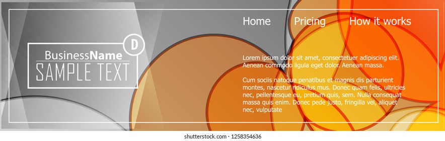 Orange abstract template for card or banner. Metal Background with waves and reflections. Business background, silver, illustration. Illustration of abstract background with a metallic element