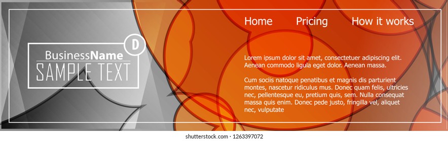 Orange abstract template for card or banner. Metal Background with waves and reflections. Business background, silver, illustration. Illustration of abstract background with a metallic element