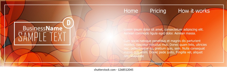 Orange abstract template for card or banner. Metal Background with waves and reflections. Business background, silver, illustration. Illustration of abstract background with a metallic element