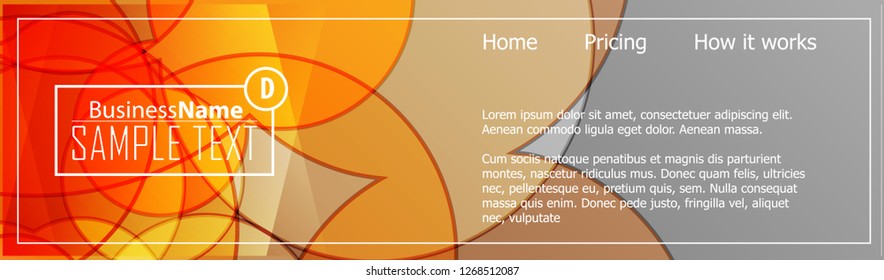Orange abstract template for card or banner. Metal Background with waves and reflections. Business background, silver, illustration. Illustration of abstract background with a metallic element