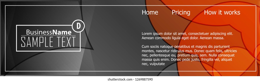 Orange abstract template for card or banner. Metal Background with waves and reflections. Business background, silver, illustration. Illustration of abstract background with a metallic element