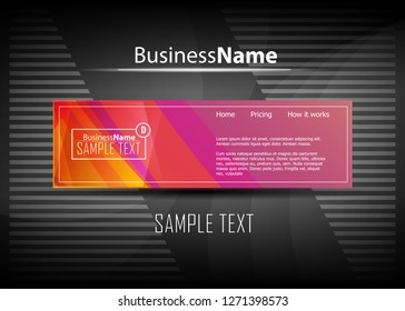 Orange abstract template for card or banner. Metal Background with waves and reflections. Business background, silver, illustration. Illustration of abstract background with a metallic element