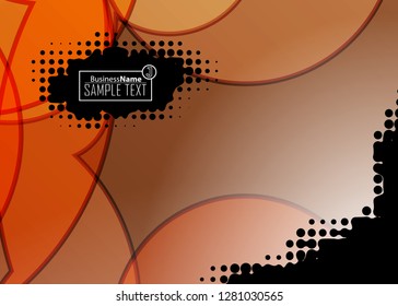 Orange abstract template for card or banner. Metal Background with waves and reflections. Business background, silver, illustration. Illustration of abstract background with a metallic element