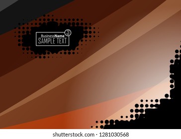 Orange abstract template for card or banner. Metal Background with waves and reflections. Business background, silver, illustration. Illustration of abstract background with a metallic element