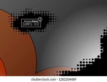 Orange abstract template for card or banner. Metal Background with waves and reflections. Business background, silver, illustration. Illustration of abstract background with a metallic element