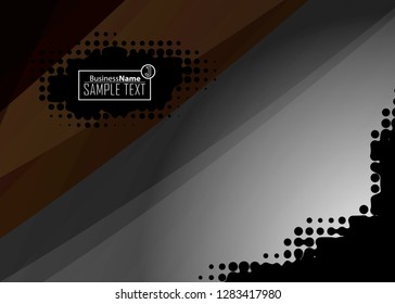 Orange abstract template for card or banner. Metal Background with waves and reflections. Business background, silver, illustration. Illustration of abstract background with a metallic element