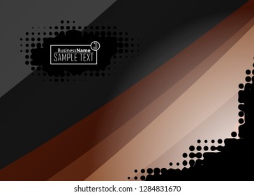 Orange abstract template for card or banner. Metal Background with waves and reflections. Business background, silver, illustration. Illustration of abstract background with a metallic element