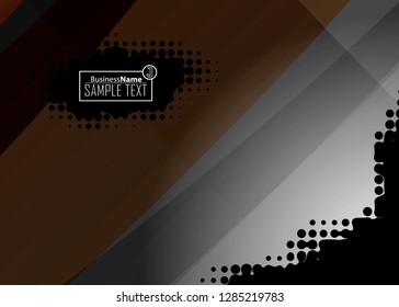 Orange abstract template for card or banner. Metal Background with waves and reflections. Business background, silver, illustration. Illustration of abstract background with a metallic element