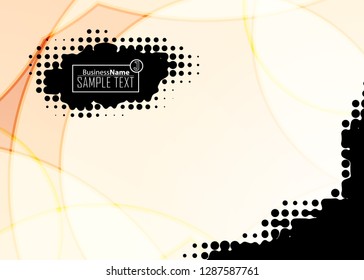 Orange abstract template for card or banner. Metal Background with waves and reflections. Business background, silver, illustration. Illustration of abstract background with a metallic element