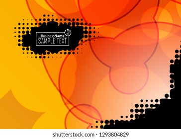 Orange abstract template for card or banner. Metal Background with waves and reflections. Business background, silver, illustration. Illustration of abstract background with a metallic element