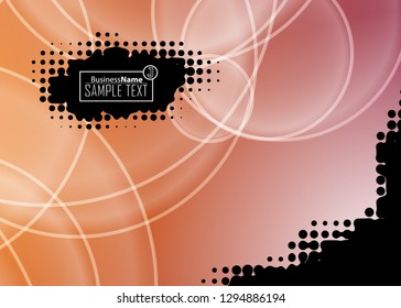 Orange abstract template for card or banner. Metal Background with waves and reflections. Business background, silver, illustration. Illustration of abstract background with a metallic element
