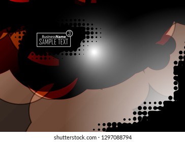 Orange abstract template for card or banner. Metal Background with waves and reflections. Business background, silver, illustration. Illustration of abstract background with a metallic element