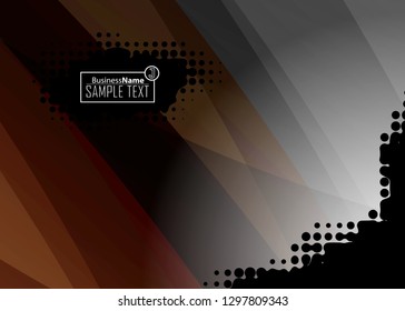 Orange abstract template for card or banner. Metal Background with waves and reflections. Business background, silver, illustration. Illustration of abstract background with a metallic element