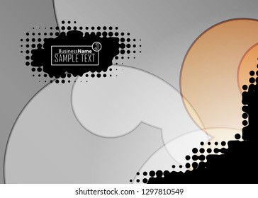 Orange abstract template for card or banner. Metal Background with waves and reflections. Business background, silver, illustration. Illustration of abstract background with a metallic element