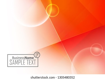 Orange abstract template for card or banner. Metal Background with waves and reflections. Business background, silver, illustration. Illustration of abstract background with a metallic element