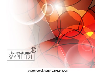 Orange abstract template for card or banner. Metal Background with waves and reflections. Business background, silver, illustration. Illustration of abstract background with a metallic element