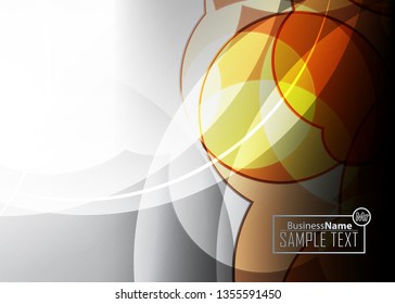 Orange abstract template for card or banner. Metal Background with waves and reflections. Business background, silver, illustration. Illustration of abstract background with a metallic element