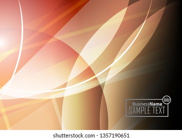 Orange abstract template for card or banner. Metal Background with waves and reflections. Business background, silver, illustration. Illustration of abstract background with a metallic element