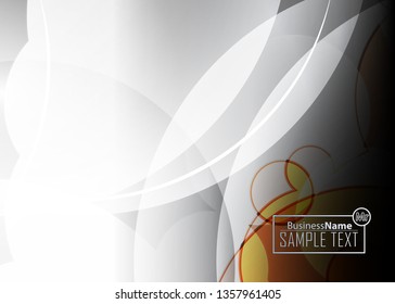 Orange abstract template for card or banner. Metal Background with waves and reflections. Business background, silver, illustration. Illustration of abstract background with a metallic element