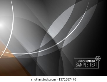 Orange abstract template for card or banner. Metal Background with waves and reflections. Business background, silver, illustration. Illustration of abstract background with a metallic element