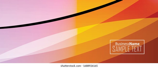 Orange abstract template for card or banner. Metal Background with waves and reflections. Business background, silver, illustration. Illustration of abstract background with a metallic element