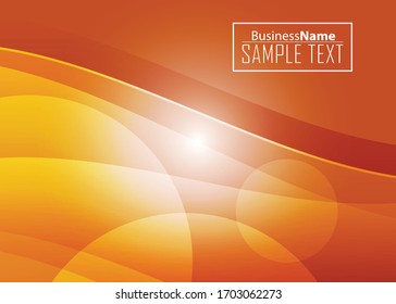 Orange abstract template for card or banner. Metal Background with waves and reflections. Business background, silver, illustration. Illustration of abstract background with a metallic element
