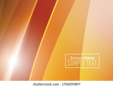 Orange abstract template for card or banner. Metal Background with waves and reflections. Business background, silver, illustration. Illustration of abstract background with a metallic element