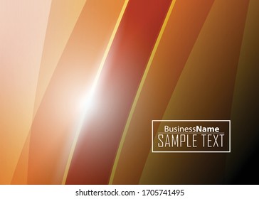Orange abstract template for card or banner. Metal Background with waves and reflections. Business background, silver, illustration. Illustration of abstract background with a metallic element