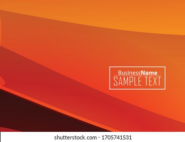 Orange abstract template for card or banner. Metal Background with waves and reflections. Business background, silver, illustration. Illustration of abstract background with a metallic element