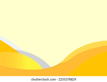 Orange abstract template for card or banner. Metal Background with waves and reflections