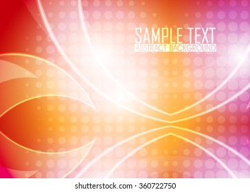 Orange abstract template for card or banner. Metal Background with waves and reflections. Business background, silver, illustration. Illustration of abstract background with a metallic element. Vector