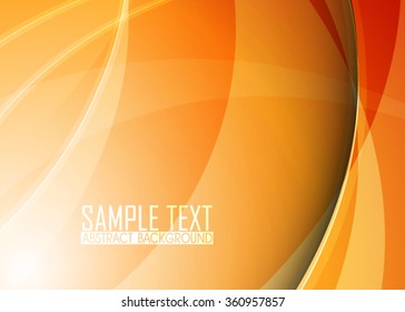Orange abstract template for card or banner. Metal Background with waves and reflections. Business background, silver, illustration. Illustration of abstract background with a metallic element. Vector