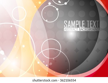 Orange abstract template for card or banner. Metal Background with waves and reflections. Business background, silver, illustration. Illustration of abstract background with a metallic element. Vector