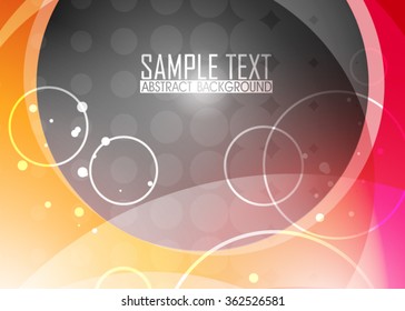 Orange abstract template for card or banner. Metal Background with waves and reflections. Business background, silver, illustration. Illustration of abstract background with a metallic element
