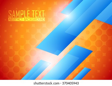 Orange abstract template for card or banner. Metal Background with waves and reflections. Business background, silver, illustration. Illustration of abstract background with a metallic element