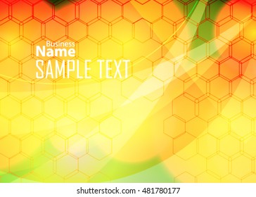 Orange abstract template for card or banner. Metal Background with waves and reflections. Business background, silver, illustration. Illustration of abstract background with a metallic element