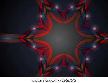 Orange abstract template for card or banner. Metal Background with waves and reflections. Business background, silver, illustration. Illustration of abstract background with a metallic element