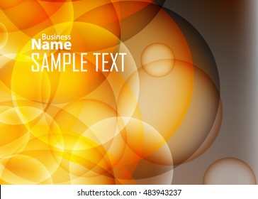 Orange abstract template for card or banner. Metal Background with waves and reflections.