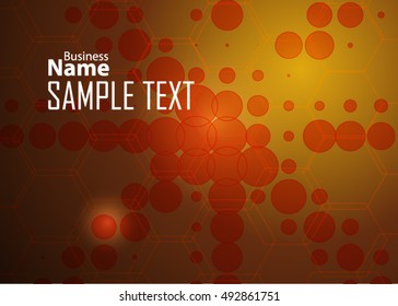 Orange abstract template for card or banner. Metal Background with waves and reflections.