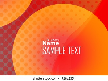 Orange abstract template for card or banner. Metal Background with waves and reflections.